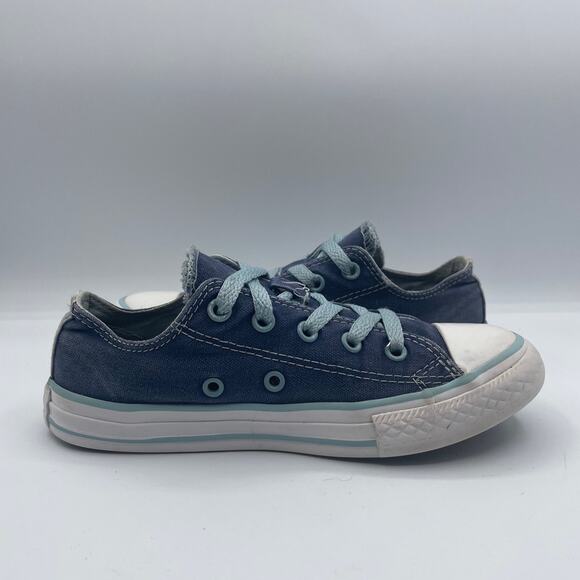 Converse All Star Double Tongue Blue Canvas Blue Low Shoes Junior Youth 1 - Picture 5 of 8